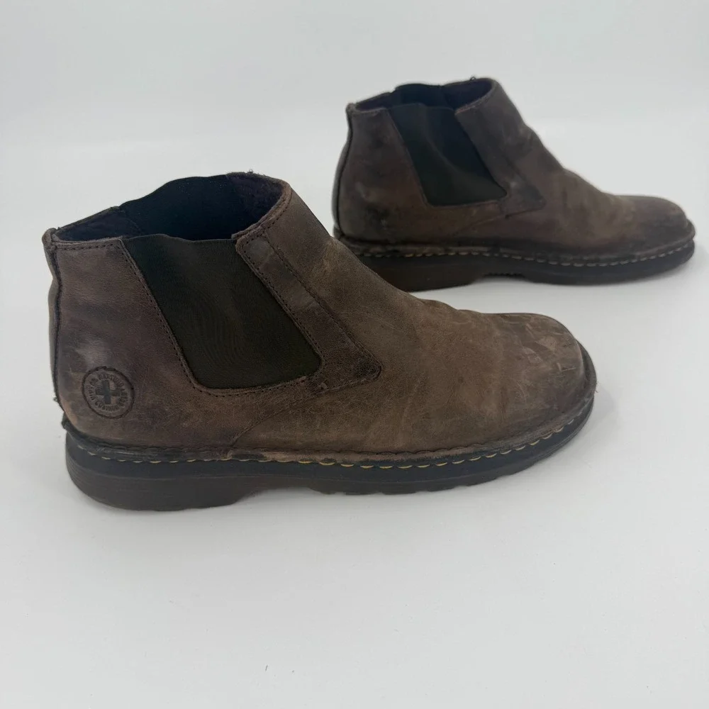 Dr. Martens Chelsea Boots Mens US 11 Brown Air-Cushioning Sole Round Toe Slip On